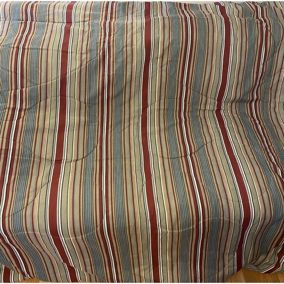 Vintage Dan Rivers Queen Reversible Comforter Floral Stripe + 2 Shams - Picture 4 of 7